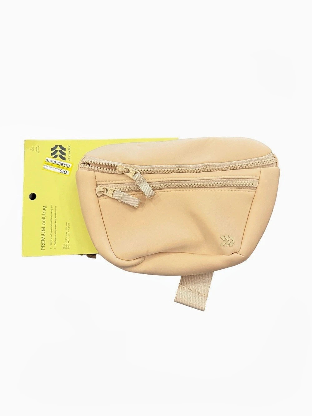 All in Motion Premium Cream Beige Belt Bag Water Resistant Puffy Neoprene NEW